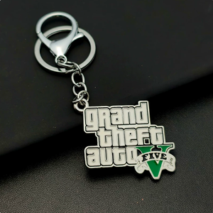 Porte-clés personnalisé avec logo d'entreprise, lettres de dessin animé 2D 3D, moulé sous pression, émail dur, porte-clés <span class=keywords><strong>GTA</strong></span>, vente en gros, porte-clés en métal personnalisés - Product Image 4