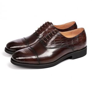 Chaussures habillées classiques pour hommes personnalisables en cuir véritable italien, style Oxford à lacets, plates, pour le travail, toutes saisons (été et hiver) - Product Image 4