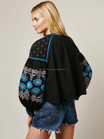 Veste 100% coton pour amoureux, manches lanternes, bohème, décontracté, pour personnes, haut Boho, ouvert, rétro, Chic