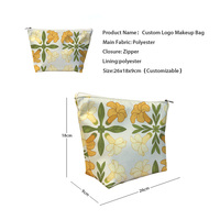 Sac cosmétique en toile polyester imperméable, écologique, tendance, personnalisable avec logo, petite pochette cosmétique à fermeture éclair, vente en gros
