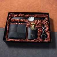 Caja de Regalo para el Día del Padre, San Valentín o Cumpleaños, Set de Regalo de Lujo para Hombre, Reloj, Cartera, Llavero y Perfume