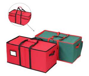 Hot Sale Large Capacity Oxford Fabric Xmas Ball <b>Storage</b> <b>Box</b> Bins <b>with</b> Removable <b>Cardboard</b> - Product Image 5