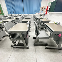 Vente en gros XIANGJU nouveau design confortable salle de classe étudiante pause déjeuner bureau et chaise avec panier de rangement