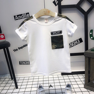 เสื้อผ้าเด็กชุดเซ็ตยอดนิยมขายดี สไตล์ใหม่ เสื้อยืดเด็กผู้ชายผ้าฝ้าย และกางเกงลายพรางผู้ชาย - Product Image 4