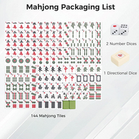 Jeu de tuiles de Mahjong chinois portable et écologique, 146 pièces, accessoires de jeu, indicateur de vent, dés pour le jeu de casino familial, poker