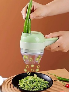 Ensemble <span class=keywords><strong>de</strong></span> coupe-légumes électrique 4 en 1, hachoir à ail électrique sans fil, hachoir à aliments, moulin à viande, machine à peler et à trancher les aliments - Product Image 2