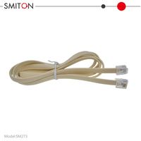 Cable de Extensión Telefónica RJ12 6P6C a 6P6C de Cobre, Cable Plano Modular Recto de 6 Conductores para Datos Telefónicos