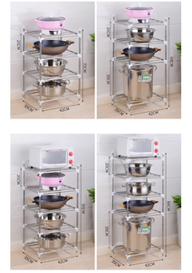 Étagère de rangement empilable en acier inoxydable à 5 niveaux EE140 pour cuisine, four à micro-ondes, casseroles, poêles et cuiseurs vapeur - Vente en gros - Product Image 2