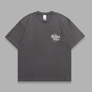 Camiseta de bolsillo de gran tamaño para hombre 320G Algodón puro Vintage aspecto desgastado camiseta personalizada de alta calidad para hombre - Product Image 6