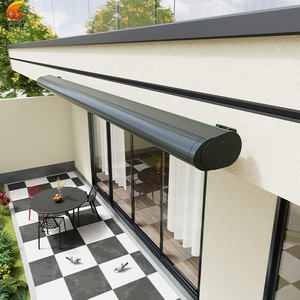 Auvent <span class=keywords><strong>moderne</strong></span> à cassette complète extensible avec télécommande, cadre en aluminium, voile en acrylique pliable pour la protection solaire de la terrasse à domicile - Product Image 1