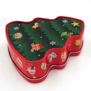 Bán buôn Cây giáng sinh hình dạng rỗng Cookie tinplate hộp cấp thực phẩm kim loại <span class=keywords><strong>tin</strong></span> có thể gói quà tặng cho Cookie dập nổi - Product Image 2