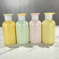 Hengjian 300ml luxe jaune rose vert soin des cheveux emballage lavage à la main liquide vide shampooing bouteille en plastique coloré Lotion pompe