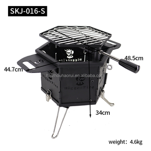Braciere <span class=keywords><strong>da</strong></span> Esterno in Acciaio Nero per <span class=keywords><strong>Legna</strong></span>/<span class=keywords><strong>Carbone</strong></span>, Griglia per Barbecue <span class=keywords><strong>da</strong></span> Giardino, Braciere in Metallo - Product Image 6