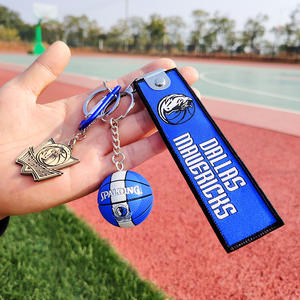 Llavero de equipo de baloncesto con correa de tela, insignia metálica 3D de baloncesto, artículos para aficionados, colgante para mochila - Product Image 6