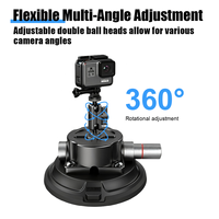 Support de caméra de voiture à ventouse avec capacité de charge verticale de 50 kg, universel, filetage 1/4 pouces, stable pour caméras d'action et téléphones