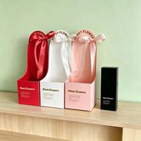 Boîte d'arrangement de bouquet floral portable pliable en carton blanc carré personnalisée, impression quadricolore UV/thermique pour cosmétiques