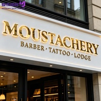 Lettres rétroéclairées en acier inoxydable doré miroir brossé, logo personnalisé pour studio de cils, clinique de soins de la peau, spa de beauté intérieur, enseigne murale LED