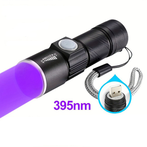 Linterna UV <span class=keywords><strong>de</strong></span> <span class=keywords><strong>Luz</strong></span> Negra <span class=keywords><strong>de</strong></span> 395nm QXMOVING, Recargable por USB, <span class=keywords><strong>de</strong></span> Aluminio, con Enfoque Ajustable, Portátil y con Zoom - Product Image 2