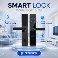 Cerradura Inteligente Semiautomática para Puerta con Huella Dactilar Biométrica, Contraseña y Tarjeta, Cerradura Tuya para Puerta de Madera de Casa o Apartamento