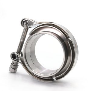 8-Piece 3″ V-Band Clamp & Flange Kit – SS304 Stainless, Male/Female, For Exhaust Downpipe