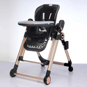 Silla alta 3 en 1 con plato de doble capa, ruedas silenciosas universales, altura ajustable, reclinable, marco engrosado, cinturón de seguridad, popular - Product Image 1