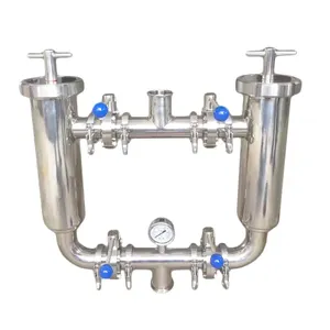 Food Grade Hygienic Stainless Steel Duplex Filter for Water Beverage Juice