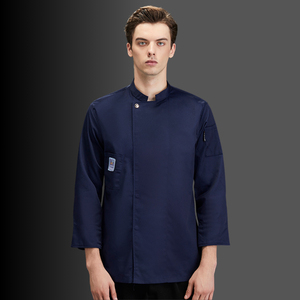Divisa da Chef a Maniche Lunghe Autunno-Inverno, Camice da Pasticciere, Giacca da Chef in Poliestere/Cotone Goffrato Unisex - Product Image 2