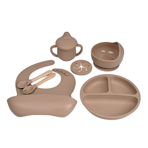 Ensemble d'alimentation pour bébé en <span class=keywords><strong>silicone</strong></span> certifié CE CPC, sans BPA, non toxique, avec tasse à bec verseur, pour l'autonomie alimentaire, vaisselle pour enfants - Product Image 2