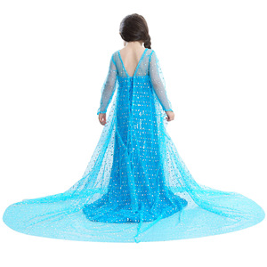 Carnaval <span class=keywords><strong>luxe</strong></span> paillettes <span class=keywords><strong>Elsa</strong></span> princesse Costumes film Anime filles anniversaire habiller reine des neiges <span class=keywords><strong>Elsa</strong></span> robe enfants Halloween Costumes - Product Image 3
