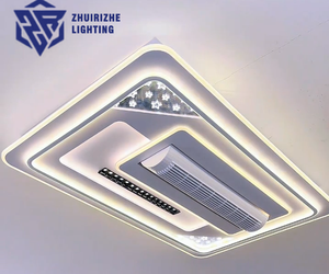 モダンな住宅用調光式<span class=keywords><strong>DC</strong></span>モーター換気装置アパートダイニングルーム装飾リモコンアクリルランプアプリLED天井ファン - Product Image 2