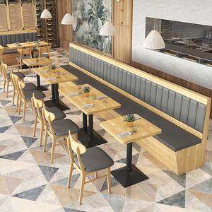 आधुनिक लकड़ी फास्ट फूड रेस्तरां बूथ बैठने कॉफी की दुकान फर्नीचर सोफा सेट - Product Image 1