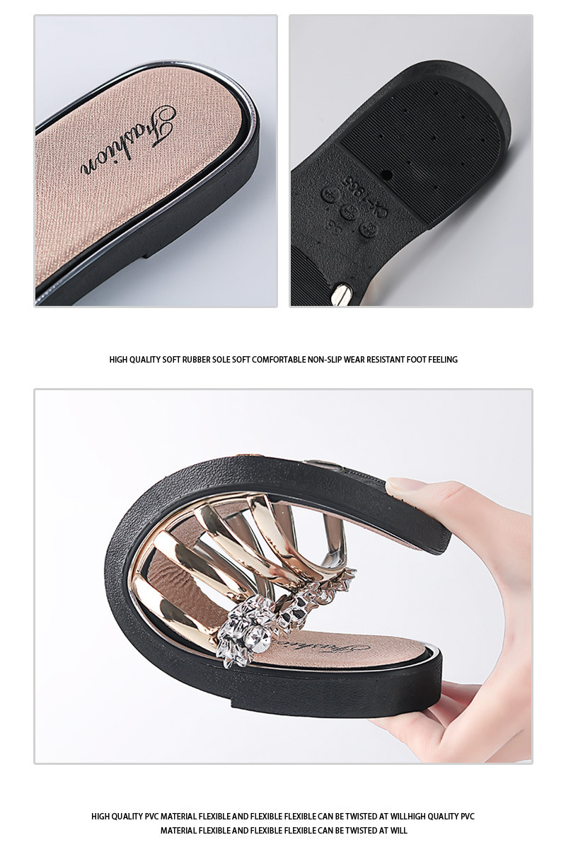Summer Ladies Slippers Fashion Flower Beach Shoes Sandals Flat Casual Slides Sandals