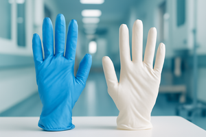 ถุงมือยางสีน้ำเงิน ราคาถูก ไม่มีแป้ง ถุงมือยางมาเลเซีย ถุงมือยางสำหรับตรวจโรค - Product Image 4