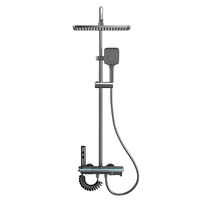 Ensemble de douche numérique haute pression avec affichage, 4 fonctions : pommeau pluie, douchette à main, cascade, mitigeur eau chaude et froide - Vente en gros usine