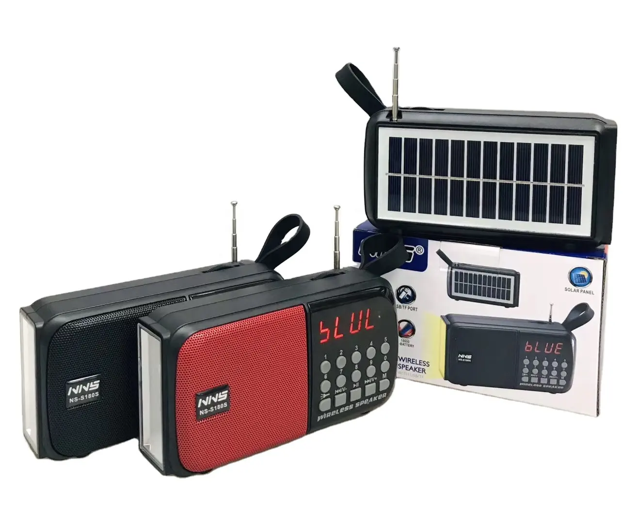 NNS S180S Am FM Radio Wiederauf ladbarer Empfänger Zweiwege-tragbares Solar lautsprecher radio