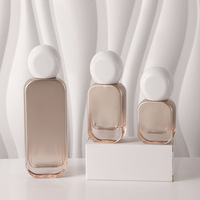 Flacon en verre vide de haute qualité, carré et plat, 30g-120ml, pour lotion ou sérum, avec couvercle en bois massif, écologique, pour soins de la peau