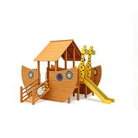 Ensemble de jeux d'extérieur robuste en bois et plastique personnalisé, certifié CE, pour maternelle, avec structure d'escalade et toboggan