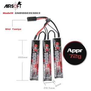 Batería LiPo GNB GAONENG 1000MAH 3S 11.1V 30C 60C RC para Airsoft con Conector Mini Tamiya - Product Image 3