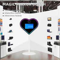 Machine photomaton miroir magique à écran tactile en forme de cœur pour bar, mariage, fête, événement