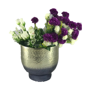 Decorative <b>Hammered</b> Aluminium Contemporary Tabletop Vase Flower Pot Home Decoration Handmade Eco-Friendly High Quality - Product Image 2