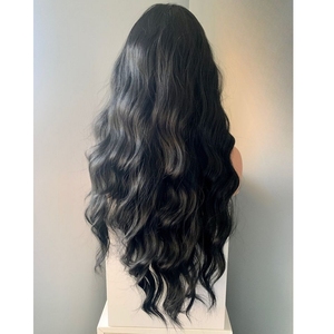 Pelucas de Cabello Largo Ondulado de Alta Calidad, 28 Pulgadas de Largo, Ondulado Natural, Marrón Negro, Hechas a Máquina, Pelucas Sintéticas, Cabello Virgen - Product Image 1