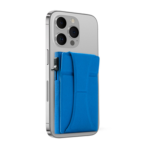 Saffiano Leather Magnetic <b>Card</b> <b>Holder</b> <b>Wallet</b> Mobile Phone <b>Card</b> Slot <b>Holder</b> Stand <b>for</b> Cell Phone - Product Image 2