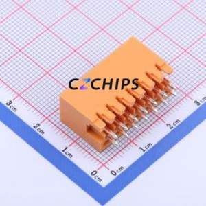 KF2EDGEVC-3.5-2*7P Plug-in Terminal Block Through hole,P=3.5mm Connector Board-to-Board / Socket - Closed 2x7P 3.5mm Orange - Product Image 2