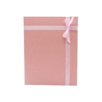 Creative Pink Tear-Resistant Paper Bow Foldable Gift Box Festival Gift Packaging Box, Wedding Favor & Souvenir Paper Box