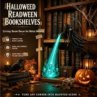 Nouveauté Halloween : Lampe de bibliothèque en PLA imprimée en 3D, Grim Reaper avec lumière verte