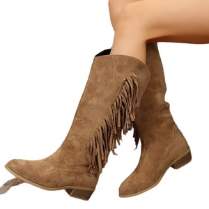 Botas de Plataforma de Moda en Color Morado, Estilo Western, con Tacón Alto, Cálidas y Sensuales para Otoño/Invierno/Verano para Mujer - Product Image 4