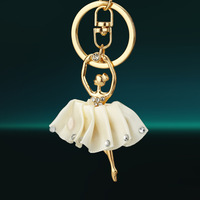 Nouveau design magnifique porte-clés de ballet, fée des fleurs, diamant, accessoires de danse délicats