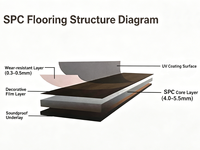 Plancher SPC à clipser, grain de bois noir et blanc, chevrons, PVC, noyau rigide en silicate de calcium, planches de vinyle pour la maison, l'hôtel et le commerce