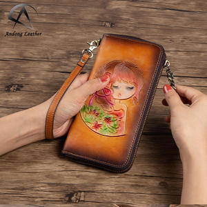 Andong Leather New Fashion Long Wallet Purse for Women Genuine Cow Leather <b>Retro</b> Clutch Bag Multi-Card Position <b>Phone</b> Bag - Product Image 5