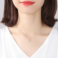 CZCITY – collier avec pendentif rond en opale en argent Sterling 925 pour femme, bijoux colorés exquis de haute qualité, cadeau de noël